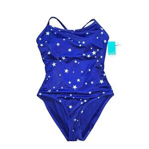 NWT Oasis Women’s  Blue & White Star, One Piece. Swim. medium